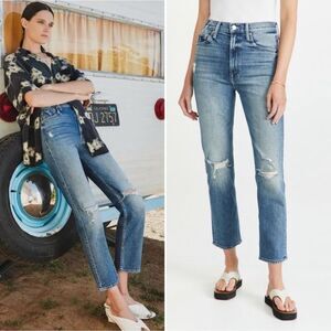 Mother Superior Denim High Waisted Rider Far Beyond the Sky Straight Jeans 28
